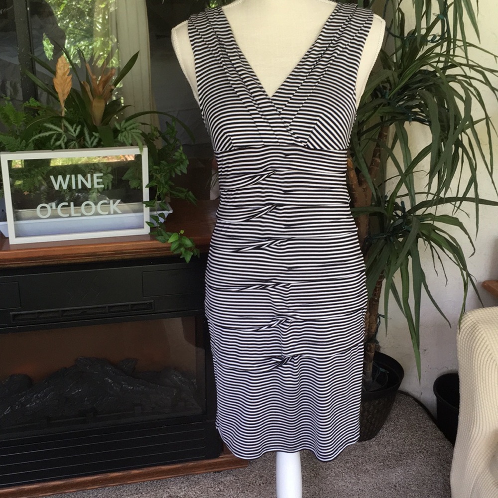 KLd Signature Black & White Dress